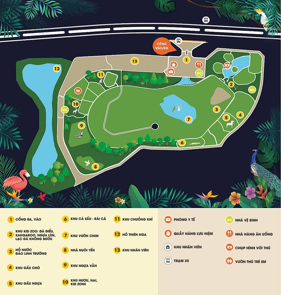 Bản đồ công viên FLC Zoo Safari